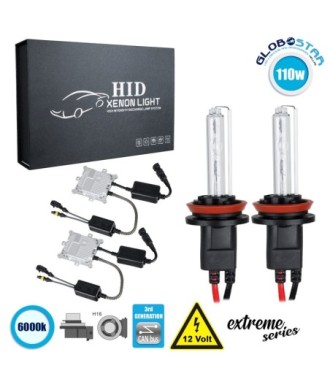 GloboStar® 84152 H16 XCB Line KIT Βασικού Φωτισμού Αυτοκινήτου & Μοτοσυκλέτας 3rd Generation Can-Bus Extreme Series XENON 110W 10350lm DC 9-16V Αδιάβροχο IP65 Ψυχρό Λευκό 6000K